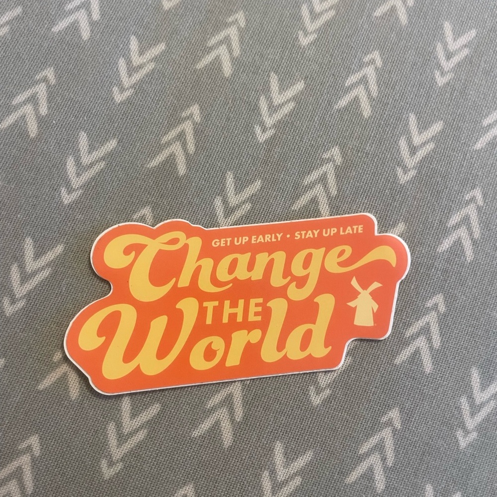 Dutch Bros Orange and Yellow Motivational Sticker
